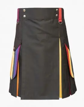 Black Rainbow Pride Hybrid Kilt- Front Image