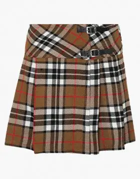 Camel Thomson Tartan Short Kilt Skirt
