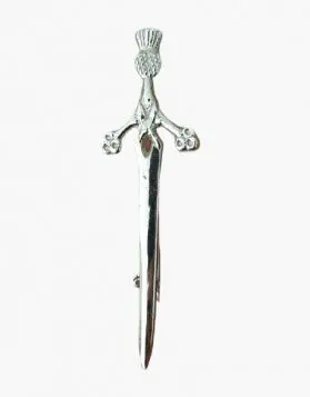 Claymore Sword Thistle Head Kilt Pin