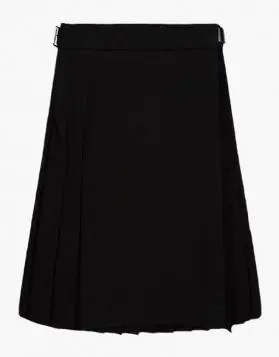 Ladies Black Tartan Kilt- Front Image