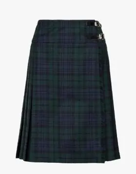 Ladies Black Watch Tartan Full Length Kilt- Front Image