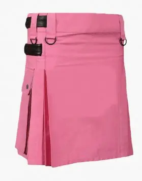 Ladies Lautreamont Pink Utility Kilt- Front Image