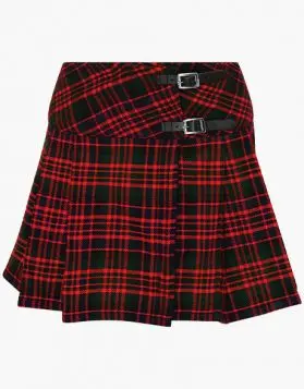 Ladies Short Macdonald Tartan Kilt Skirt- Front Image