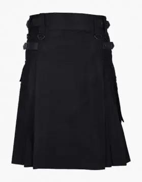 Lautreamont Black Gaultier Utility Kilt- Front Image
