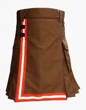 Men's Brown FireFighter Kilt- Front Image
