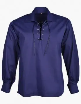 Men's Navy Blue Jacobite Ghillie Shirt- Front Image