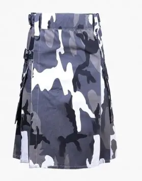 Mens Urban Camo Tactical Kilt - Front Image 