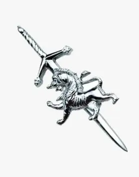 Rampant Loin Silver Kilt Pin