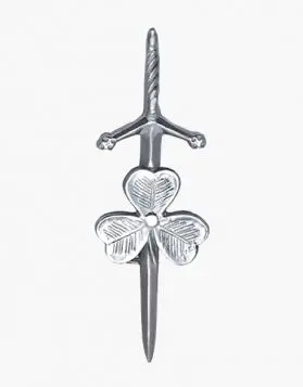 Shamrock Sword Kilt Pin- Front Image