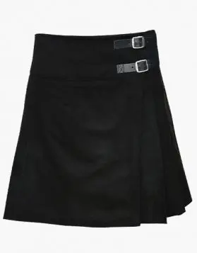 Women’s Black Tartan Mini Skirt Kilt- Front Image