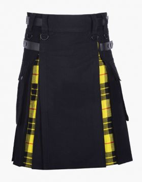 Black and Macleod of Lewis Hybrid Kilt- Front Image