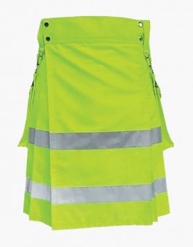 Fluorescent Green Firefighter Kilt- Front Image