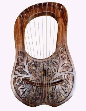 10-String Rosewood Lyre Harp - a