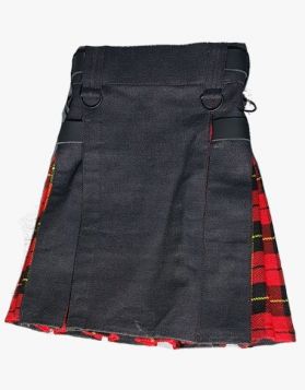 Baby Black and Wallace Tartan Hybrid Kilt- Front Image
