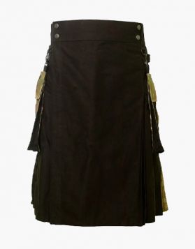 Black and Multi Camo Hybrid Kilt