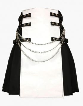Black and White Fashion Gothic Kilt