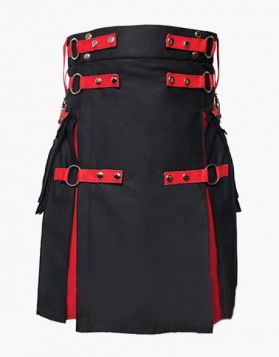 Black Gothic Rainbow Hybrid Kilt- Front Image