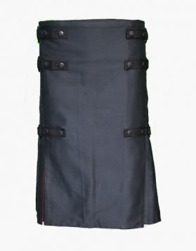 Black Rainbow Hybrid Kilt with Detachable Apron- Front Image
