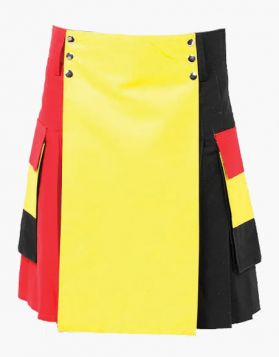  Bold Spectrum Utility Kilt with Black, Red & Yellow Edition
