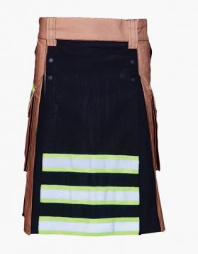 Brown and Black Two-Tone Firefighter Kilt - Front Image