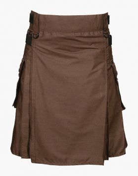 Brown Utility Kilt Leather Straps- Front Image