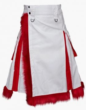  Christmas Hybrid Kilt with Fur - Front Image