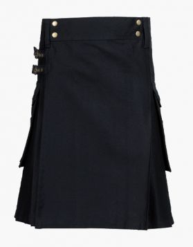 Classic Black Utility Kilt- Front Image