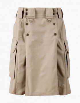 Combat Khaki Tactical Utility Kilt- Front Image