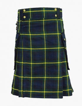Gordon Tartan Utility Kilt with Pockets - Front Image