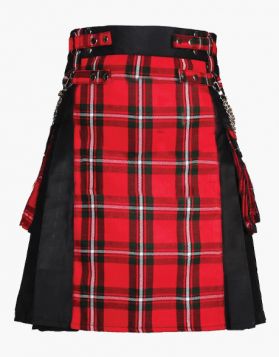 Gothic Black with MacGregor Tartan Hybrid Kilt- Front Image