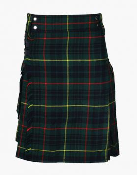 Hunting Stewart Tartan Utility Kilt with Leather Straps