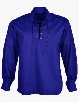 Jacobite Royal Blue Ghillie Shirt- Front Image