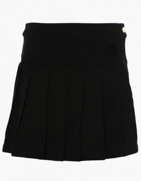 Ladies Black Mini Pleated Kilt - Front Image 