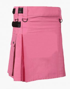 Ladies Lautreamont Pink Utility Kilt- Front Image