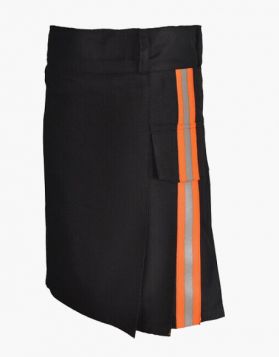 Mens Black Firefighter Kilt for Fireman -Front Image