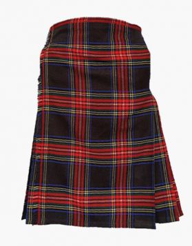 Mens Black Stewart Tartan Utility Kilt