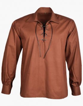 Men's Brown Jacobite Ghillie Shirt- Front Image