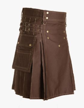 Mens Classic Brown Utility Kilt