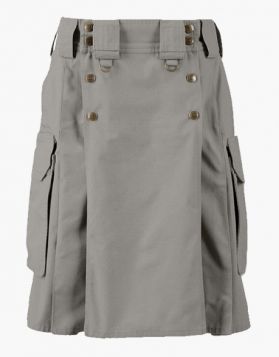 Men's Grey Combat Tactical Kilt- Front Image