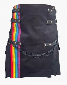 Lautreamont Black Gaultier Utility Kilt- Front Image