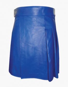 Modern Blue Leather Kilt- Front Image
