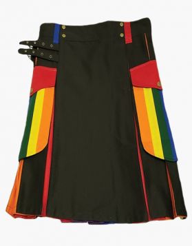 Modern Gay Pride Hybrid Kilt- Front Image