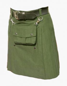Modern Olive Green Utility Kilt