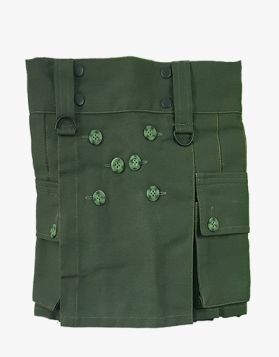 Olive Green Baby Utility Kilt- Front Image 