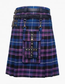 Pride of Scotland Tartan Utility Kilt with Detachable pocket - Front Image