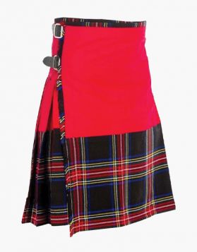 Red and Black Stewart Tartan Hybrid Kilt - Front Image