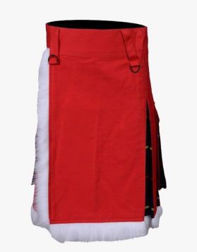 Red Christmas Hybrid Kilt- Front Image