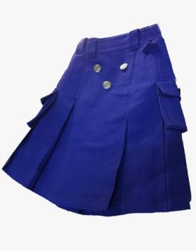 Royal Blue Baby Utility Kilt with Decorated Front