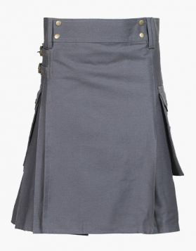 Simple Grey Utility Kilt - Front Image 