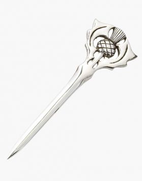 Thistle Silver Chrome Kilt Pin